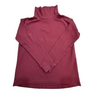 Lands End Thermal Waffle Weave Turtle Neck Shirt Size S